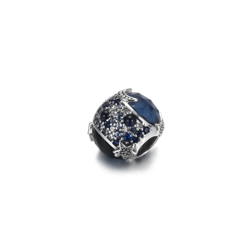 (image for) PANDORA Celestial Blue Sparkling Stars Charm - 799209C01 - View 3
