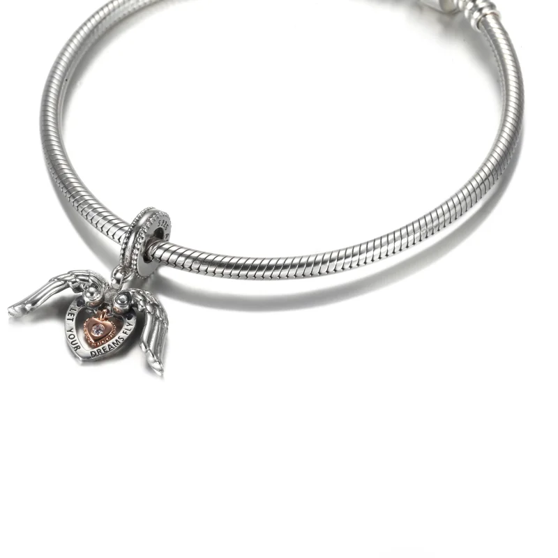 (image for) Pandora Club 2021 Angel Wings & Heart Dangle Charm - 789296C01 - View 5