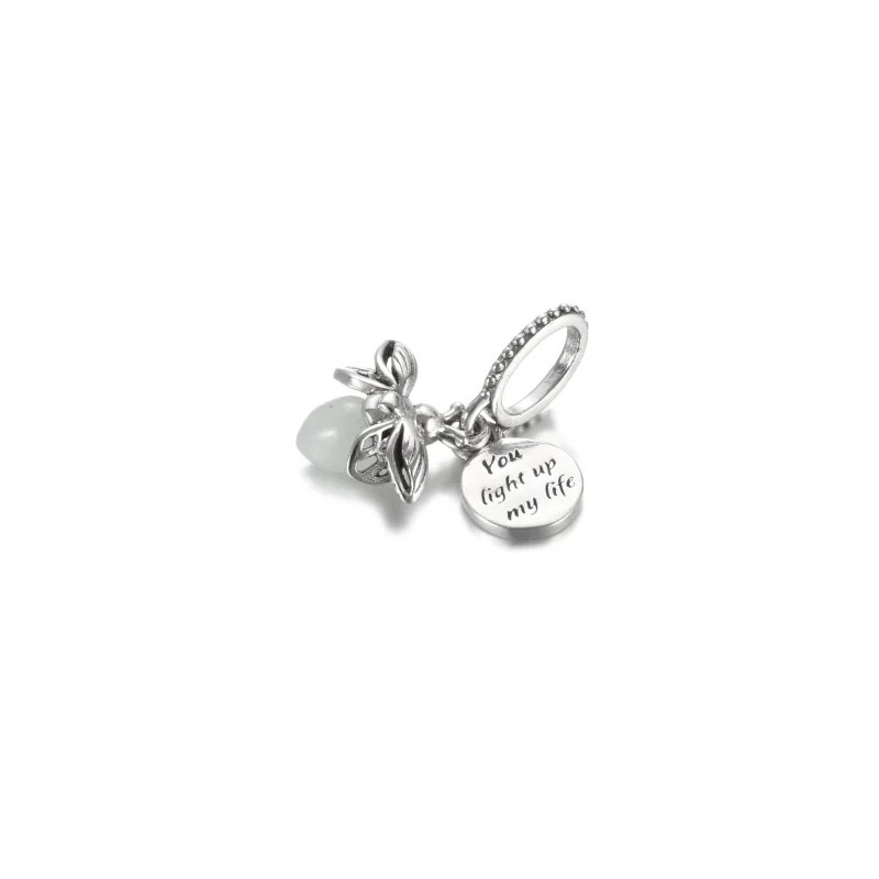(image for) PANDORA Glow-in-the-dark Firefly Dangle Charm - 799352C01 - View 2