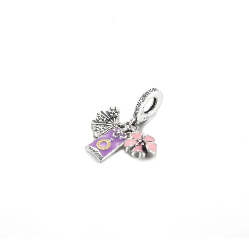 (image for) PANDORA Japanese Sakura, Omamori & Fan Dangle Charm - 799326C01 - View 2