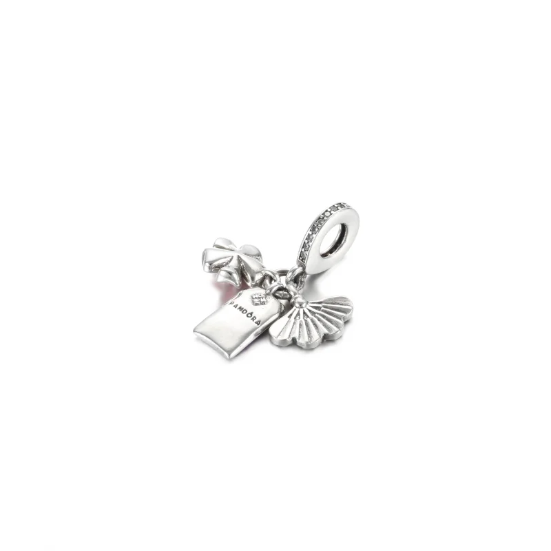 (image for) PANDORA Japanese Sakura, Omamori & Fan Dangle Charm - 799326C01 - View 3