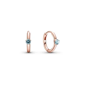 (image for) PANDORA Light Blue Solitaire Huggie Hoop Earrings - 289304C02