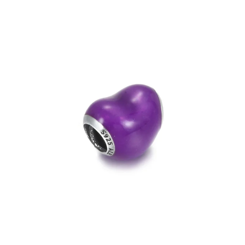 (image for) PANDORA Metallic Purple Heart Charm - 799291C01 - View 3