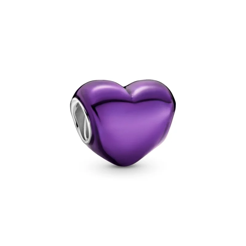 (image for) PANDORA Metallic Purple Heart Charm - 799291C01 - Product Image