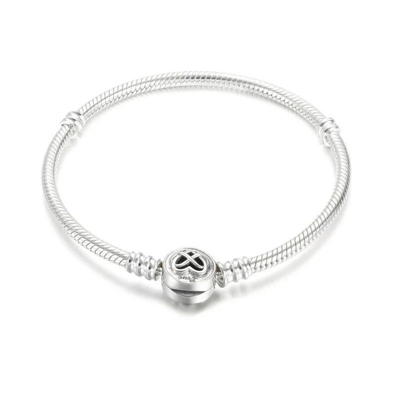 (image for) Pandora Moments Heart Infinity Clasp Snake Chain Bracelet - 599365C00 - View 2