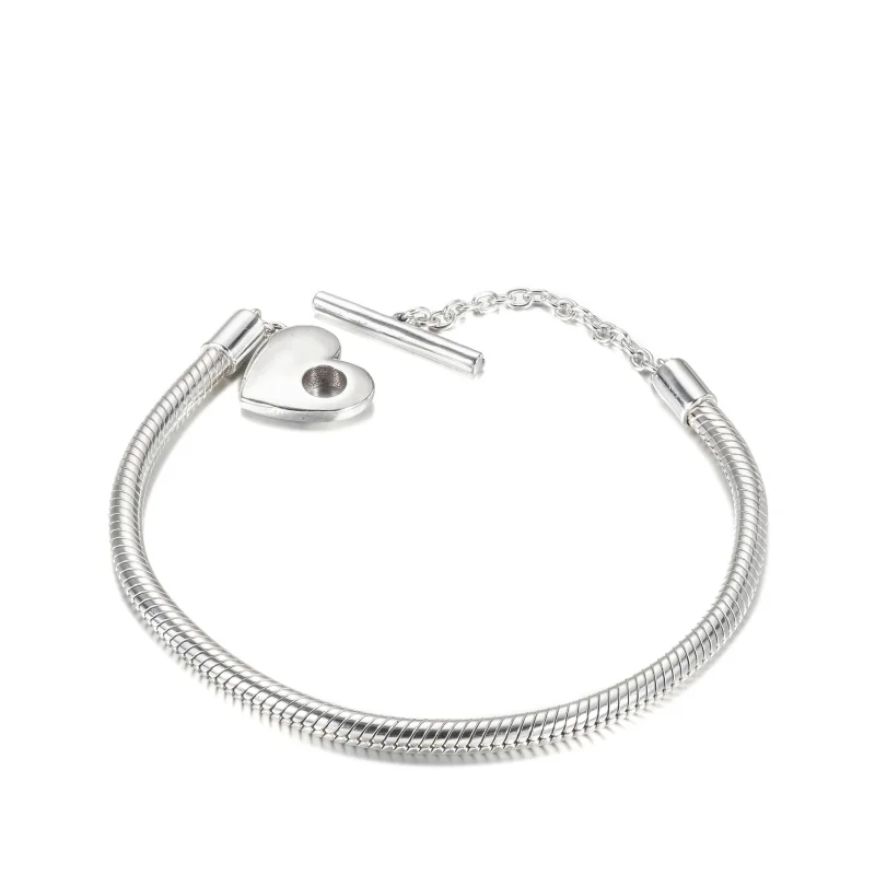 (image for) Pandora Moments Heart T-Bar Snake Chain Bracelet - 599285C00 - View 4