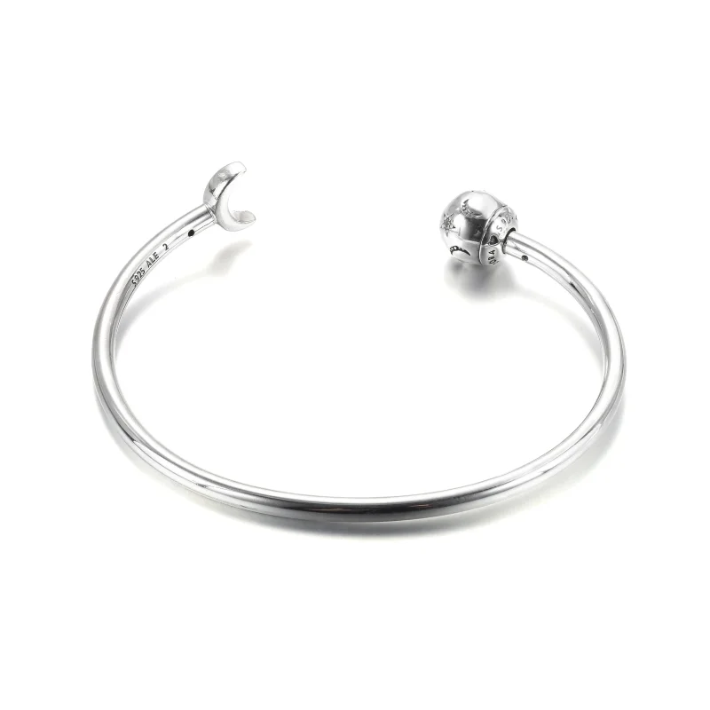 (image for) Pandora Moments Moon & Stars Open Bangle - 599120C01 - View 3