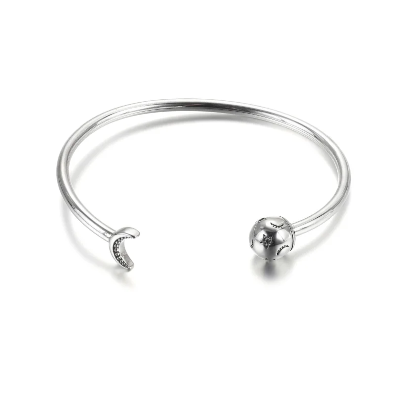 (image for) Pandora Moments Moon & Stars Open Bangle - 599120C01 - View 4