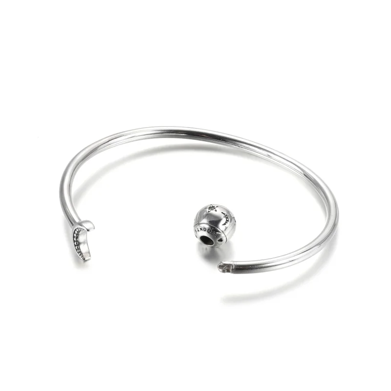 (image for) Pandora Moments Moon & Stars Open Bangle - 599120C01 - View 5
