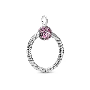 (image for) Pandora Moments Small Pink Pavé O Pendant - 399097C02