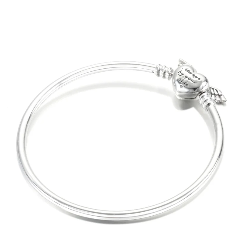 (image for) Pandora Moments Winged Heart Bangle - 599379C00 - View 2