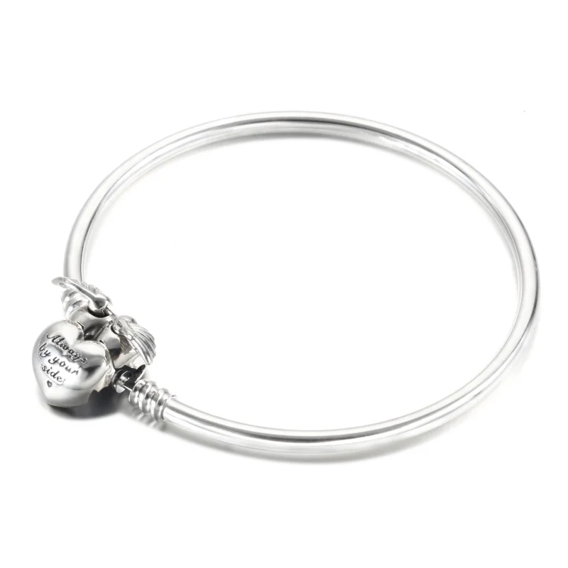 (image for) Pandora Moments Winged Heart Bangle - 599379C00 - View 4