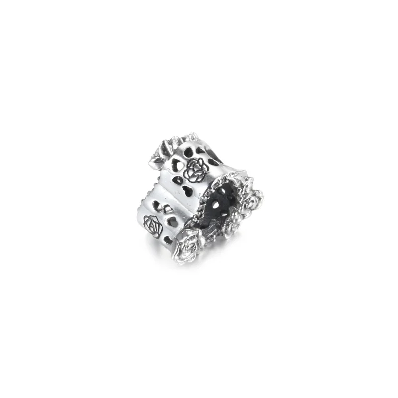 (image for) PANDORA Open Heart & Rose Flowers Charm - 799281C01 - View 4