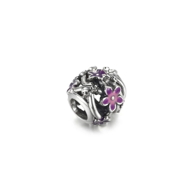 (image for) PANDORA Openwork Purple Daisy Charm - 798772C02 - View 3