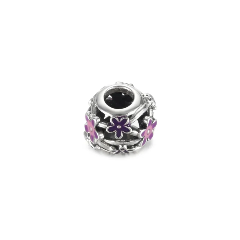 (image for) PANDORA Openwork Purple Daisy Charm - 798772C02 - View 4
