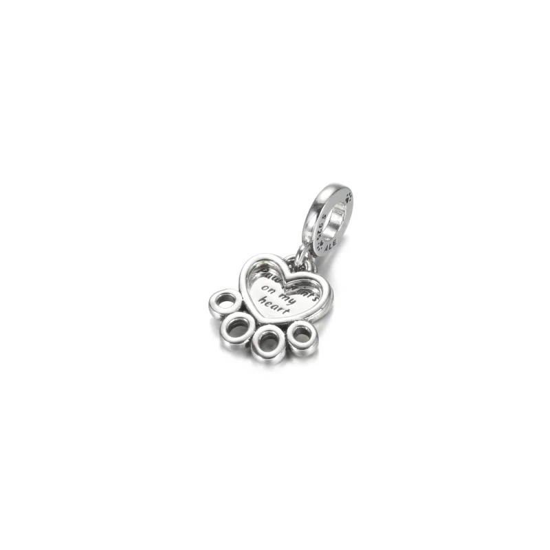 (image for) PANDORA Paw Prints On My Heart Charm - 799360C00 - View 3