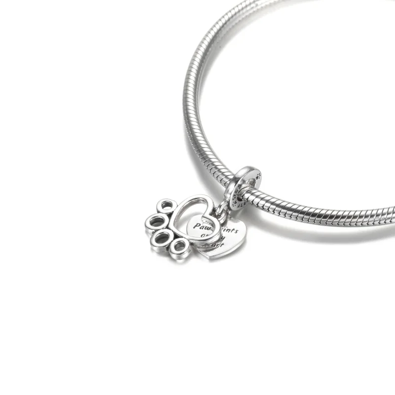 (image for) PANDORA Paw Prints On My Heart Charm - 799360C00 - View 5