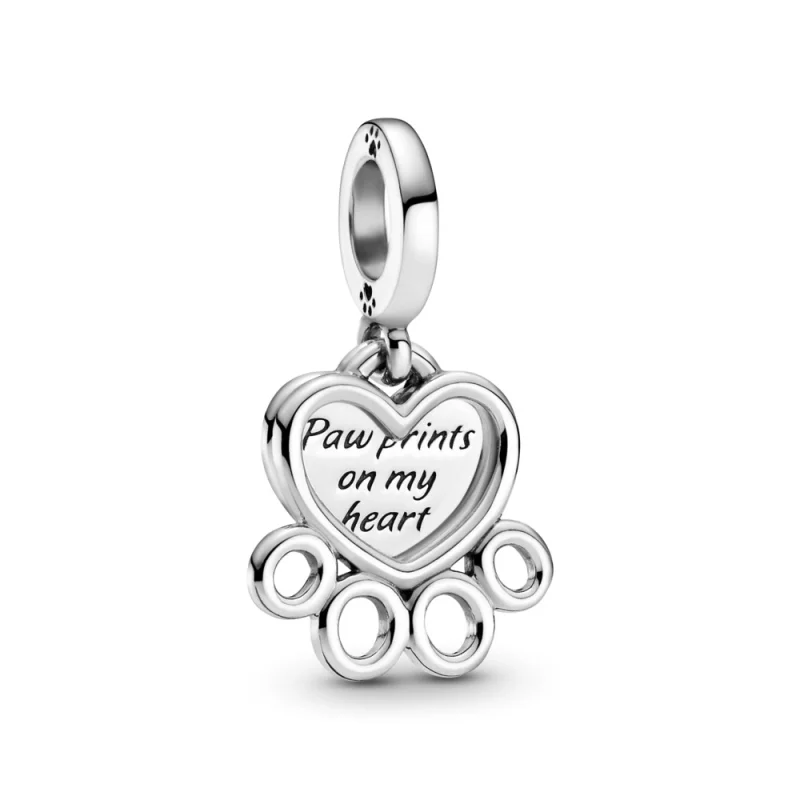 (image for) PANDORA Paw Prints On My Heart Charm - 799360C00 - Product Image