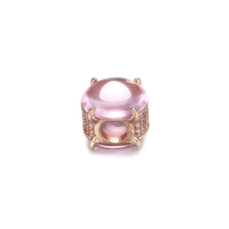 (image for) PANDORA Pink Oval Cabochon Charm - 789309C02 - View 3