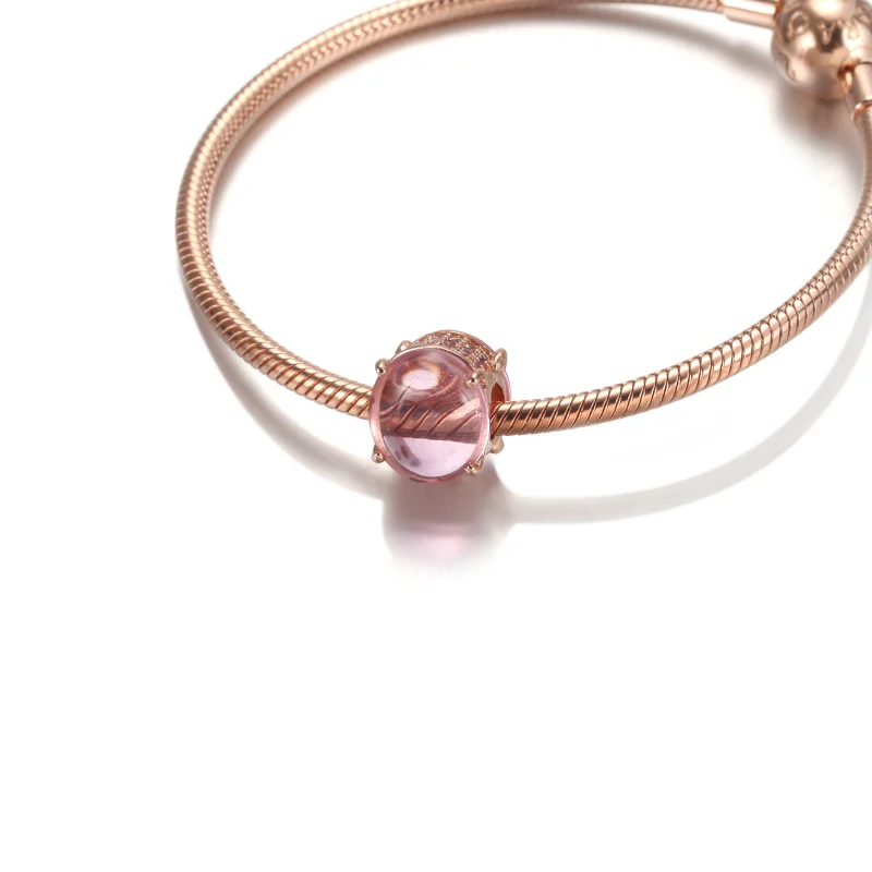 (image for) PANDORA Pink Oval Cabochon Charm - 789309C02 - View 5