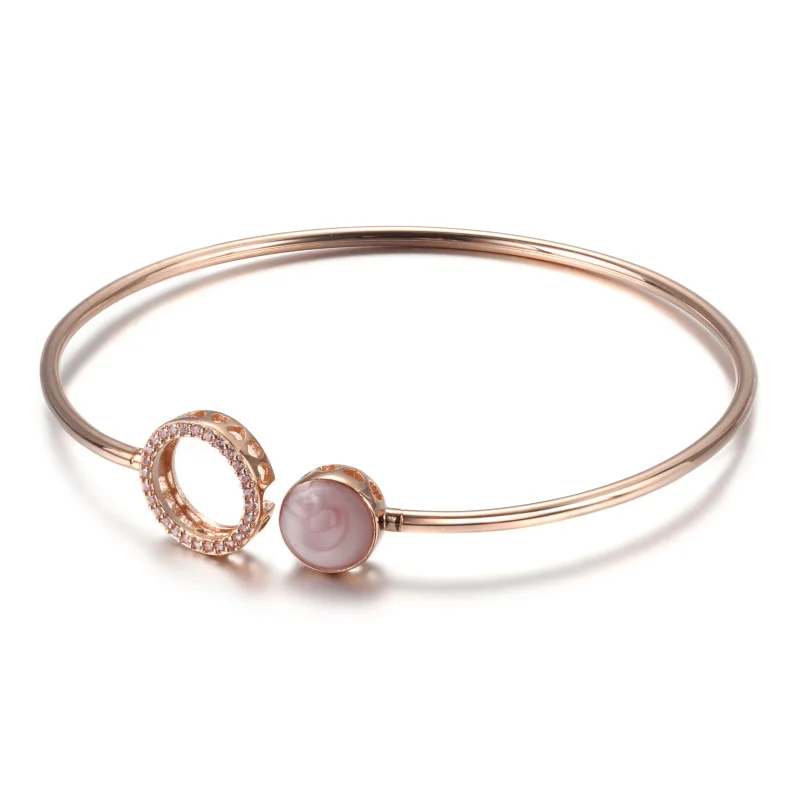 (image for) PANDORA Pink Swirl Bangle - 589287C01 - View 4