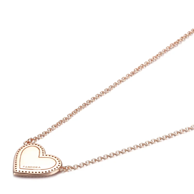 (image for) PANDORA Pink Swirl Heart Collier Necklace - 389279C01 - View 4