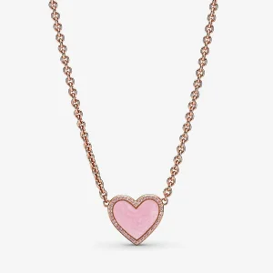 (image for) PANDORA Pink Swirl Heart Collier Necklace - 389279C01