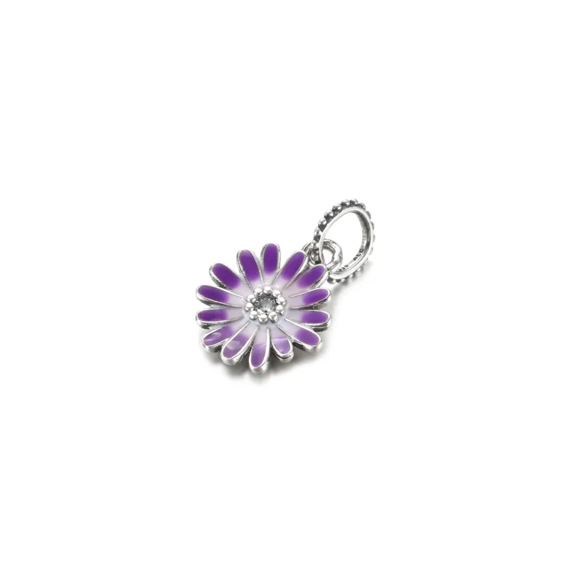 (image for) PANDORA Purple Daisy Dangle Charm - 798771C01 - View 2