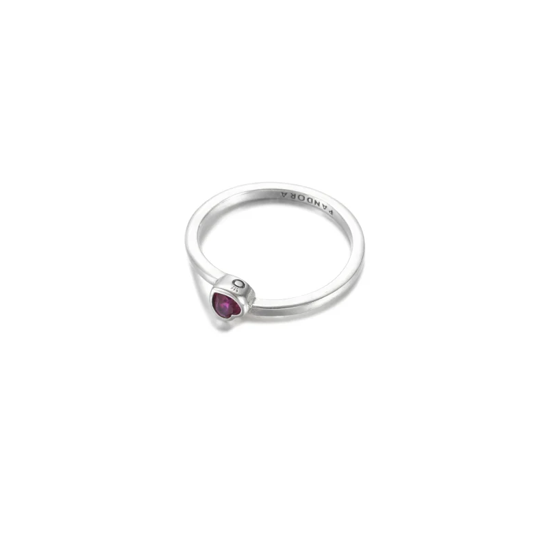 (image for) PANDORA Red Tilted Heart Solitaire Ring - 199267C01 - View 2