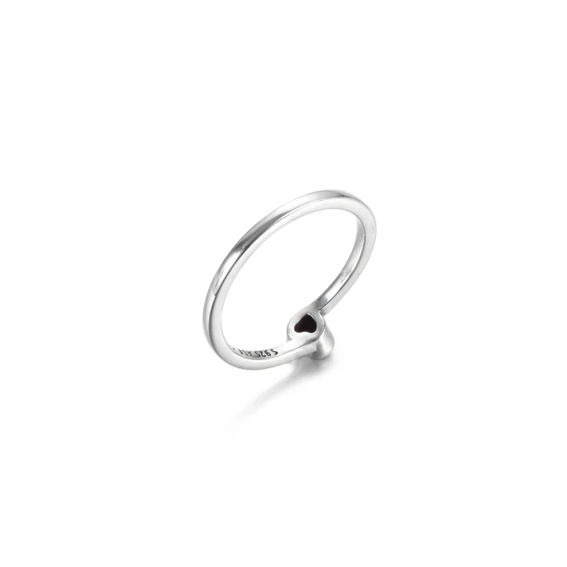(image for) PANDORA Red Tilted Heart Solitaire Ring - 199267C01 - View 5