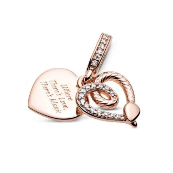 PANDORA Snake & Heart Dangle Charm - 789086C01