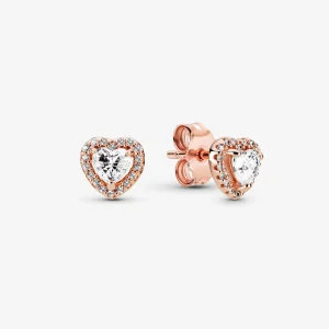 (image for) PANDORA Sparkling Elevated Heart Stud Earrings - 288427C01