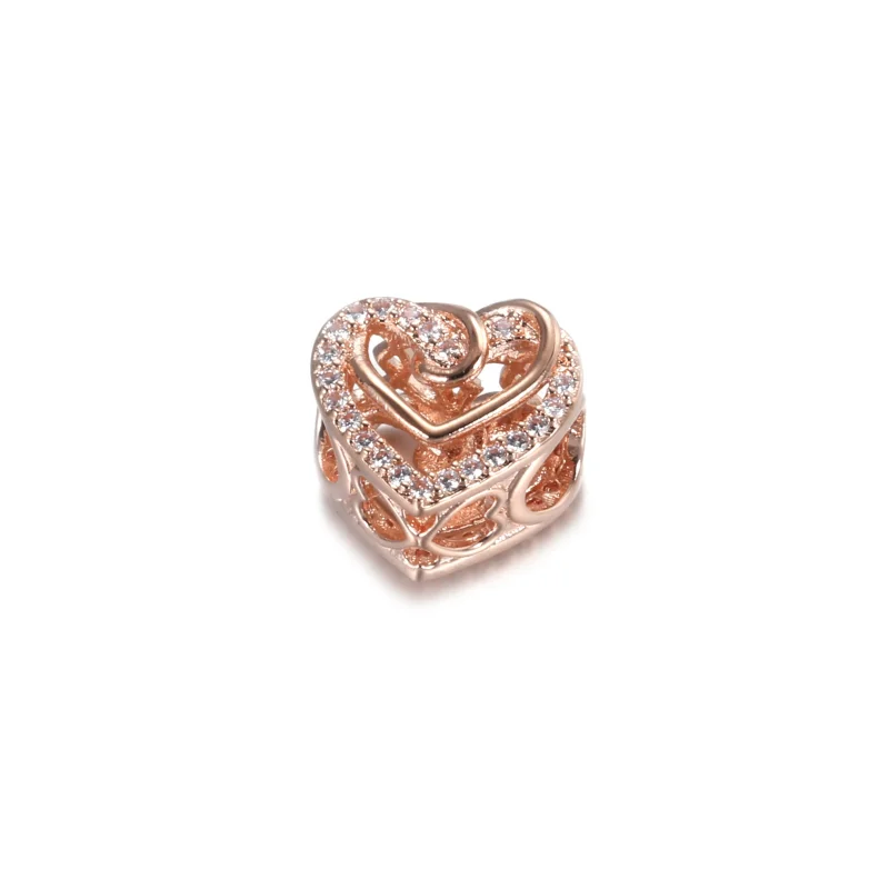 (image for) PANDORA Sparkling Entwined Hearts Charm - 789270C01 - View 4