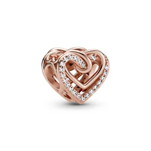 PANDORA Sparkling Entwined Hearts Charm - 789270C01 (image for) PANDORA Sparkling Entwined Hearts Charm - 789270C01