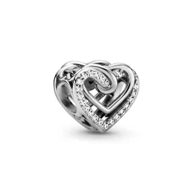 PANDORA Sparkling Entwined Hearts Charm - 799270C01 PANDORA Sparkling Entwined Hearts Charm - 799270C01