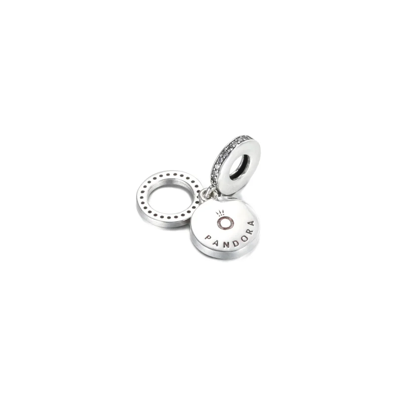 (image for) PANDORA Sparkling Red Disc Double Dangle Charm - 799186C03 - View 3