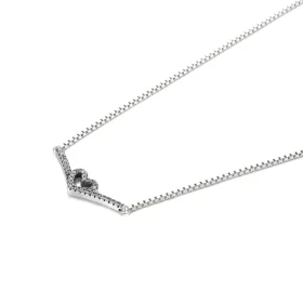 PANDORA Sparkling Wishbone Heart Collier Necklace - 399273C01 PANDORA Sparkling Wishbone Heart Collier Necklace - 399273C01