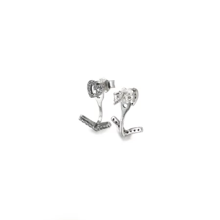 PANDORA Sparkling Wishbone Heart Stud Earrings - 299280C01