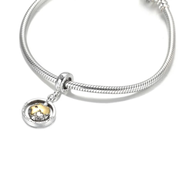 (image for) PANDORA Spinning World Dangle Charm - 799303C01 - View 5