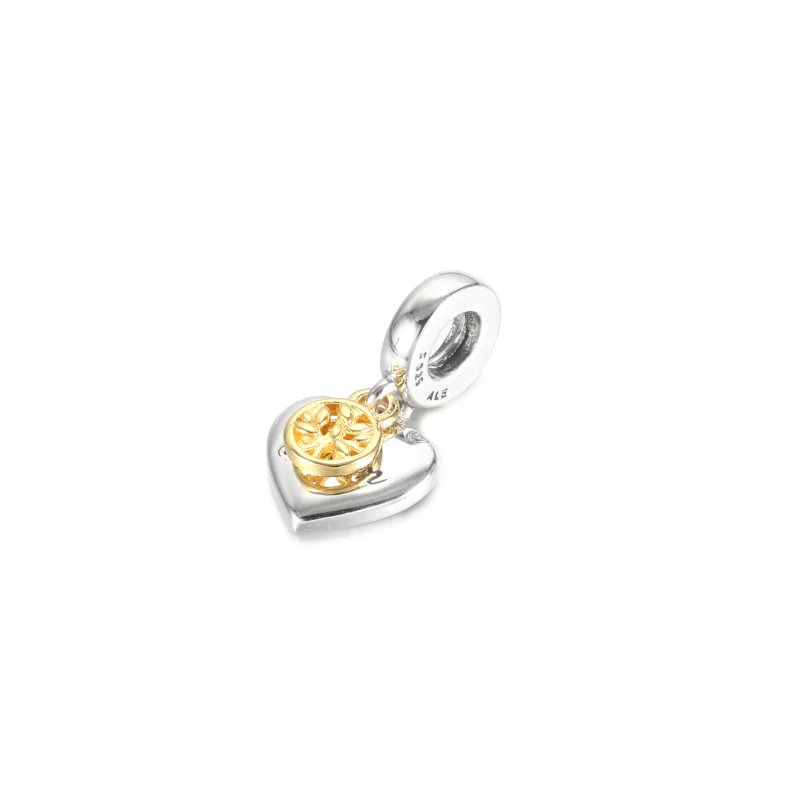 (image for) PANDORA Two-tone Family Tree & Heart Dangle Charm - 799366C00 - View 3