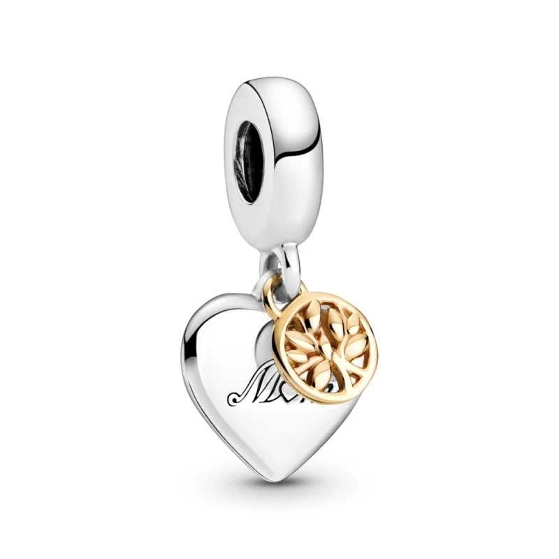 (image for) PANDORA Two-tone Family Tree & Heart Dangle Charm - 799366C00 - Product Image