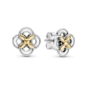 (image for) PANDORA Two-tone Flower Stud Earrings - 299349C00