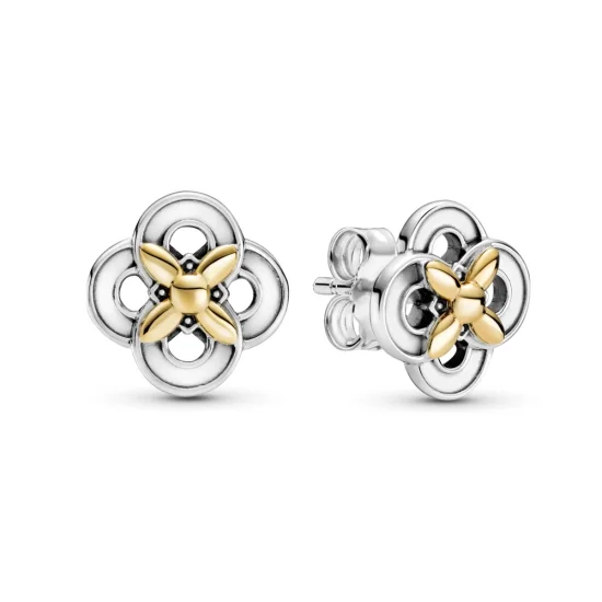 (image for) PANDORA Two-tone Flower Stud Earrings - 299349C00