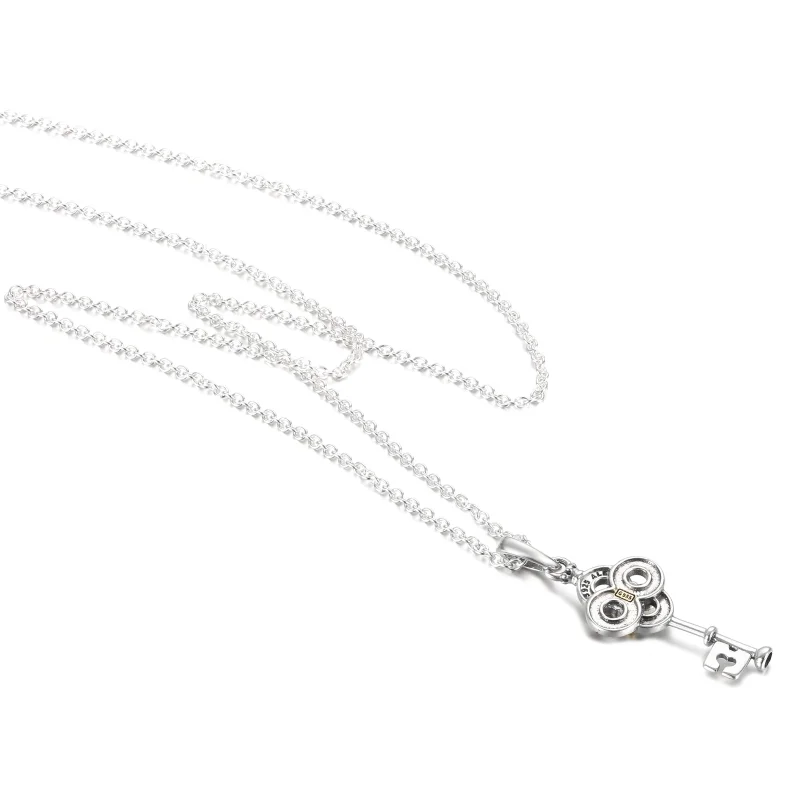 (image for) PANDORA Two-tone Key & Flower Necklace - 399339C01 - View 3