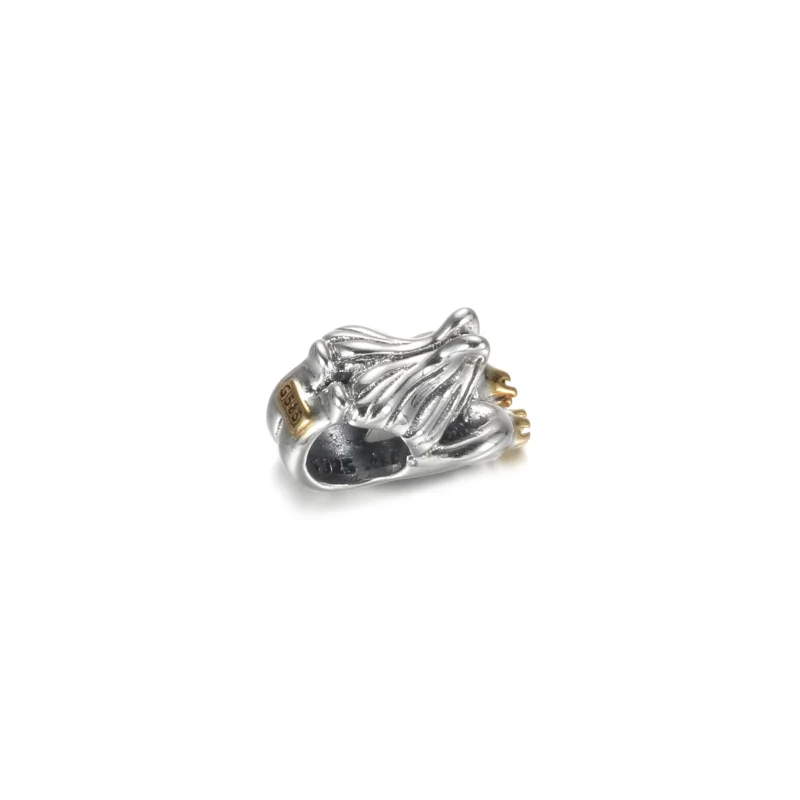 (image for) PANDORA Two-tone Swans & Heart Charm - 799315C00 - View 4