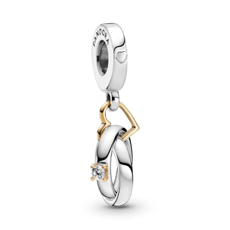 (image for) PANDORA Two-tone Wedding Rings Dangle Charm - 799319C01 - Product Image