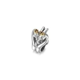 PANDORA Two-tone Swans & Heart Charm - 799315C00 PANDORA Two-tone Swans & Heart Charm - 799315C00