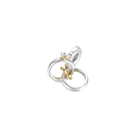 PANDORA Two-tone Wedding Rings Dangle Charm - 799319C01 PANDORA Two-tone Wedding Rings Dangle Charm - 799319C01