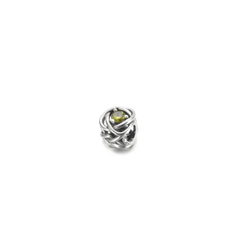 (image for) PANDORA August Spring Green Eternity Circle Charm - 790065C03 - View 2
