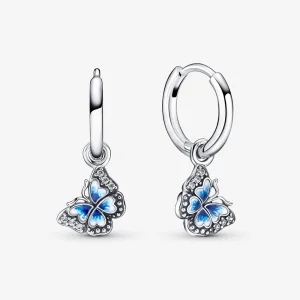 (image for) PANDORA Blue Butterfly Hoop Earrings - 290778C01